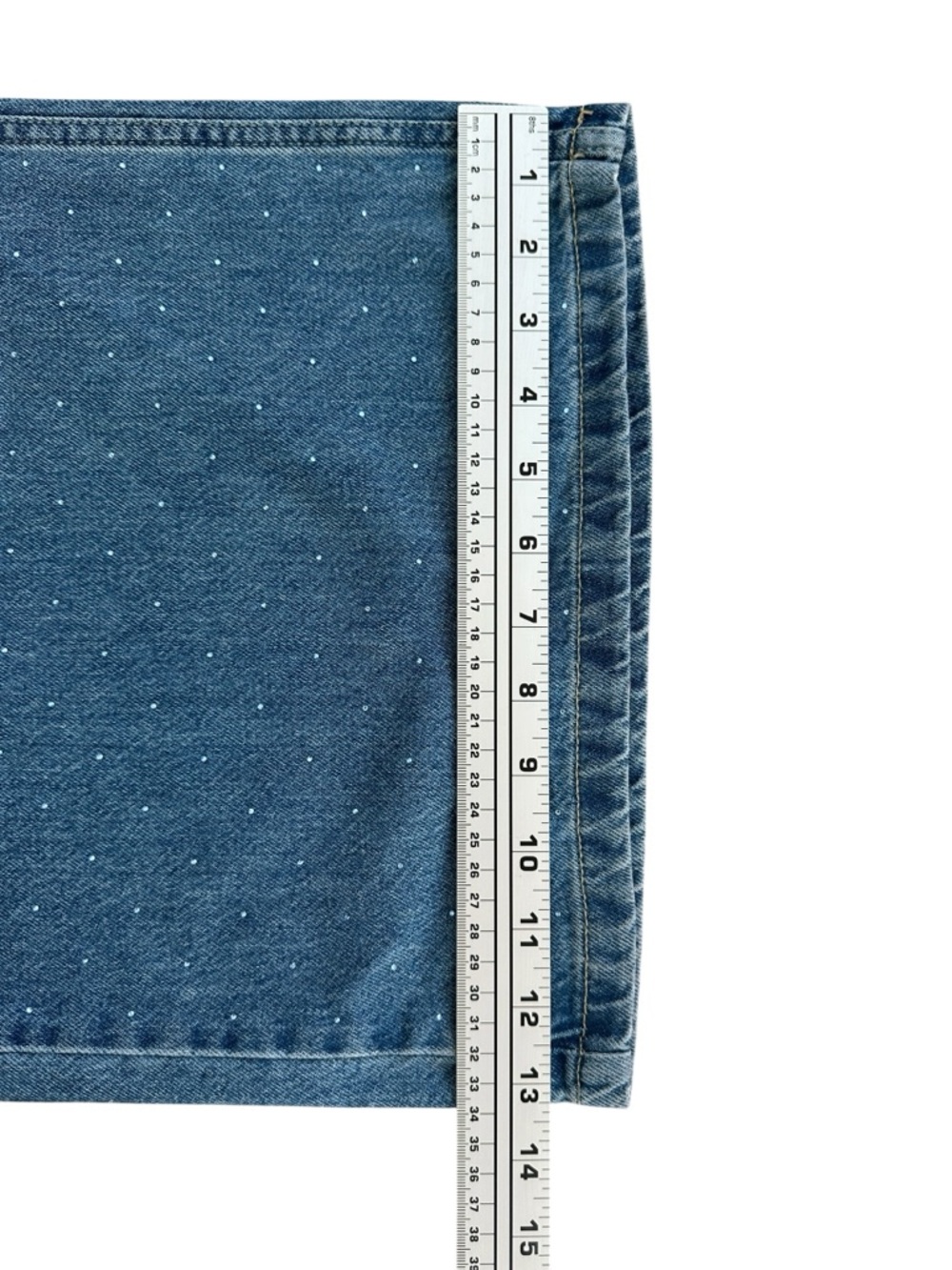 NWT Rhinestone Wide Leg Jeans High Rise Statement Denim Sparkle Size 12 - Picture 13 of 15